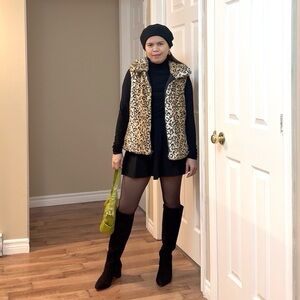 Leopard Print Faux Fur Vest